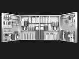 Vanitibox Duo door Bathroom Mirror Cabinet - Brushed Finish