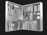 Vanitibox Men's Bathroom Mirror Cabinet - Brushed Finish