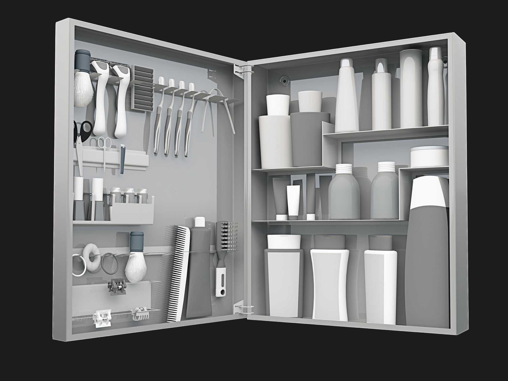 Vanitibox Family Bathroom Mirror Cabinet - Mirror Finish