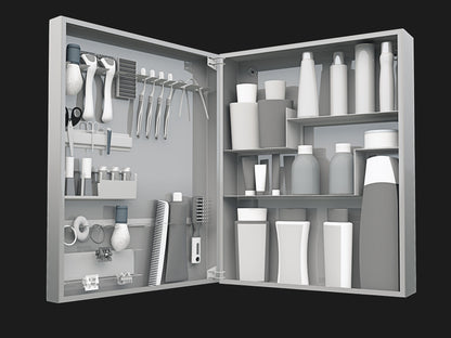 Vanitibox Family Bathroom Mirror Cabinet - Mirror Finish