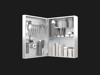 Vanitibox Family Bathroom Mirror Cabinet - Brushed Finish