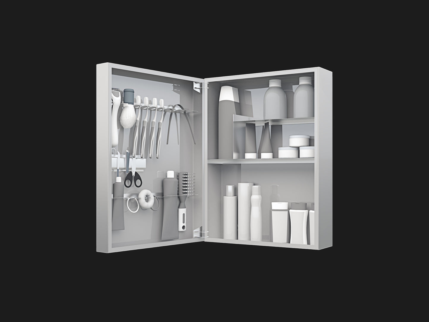 Vanitibox Family Bathroom Mirror Cabinet - Mirror Finish