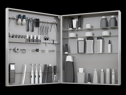 Vanitibox Family Bathroom Mirror Cabinet - Mirror Finish