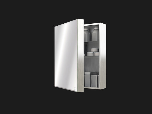 Vanitibox Men's Bathroom Mirror Cabinet - Brushed Finish