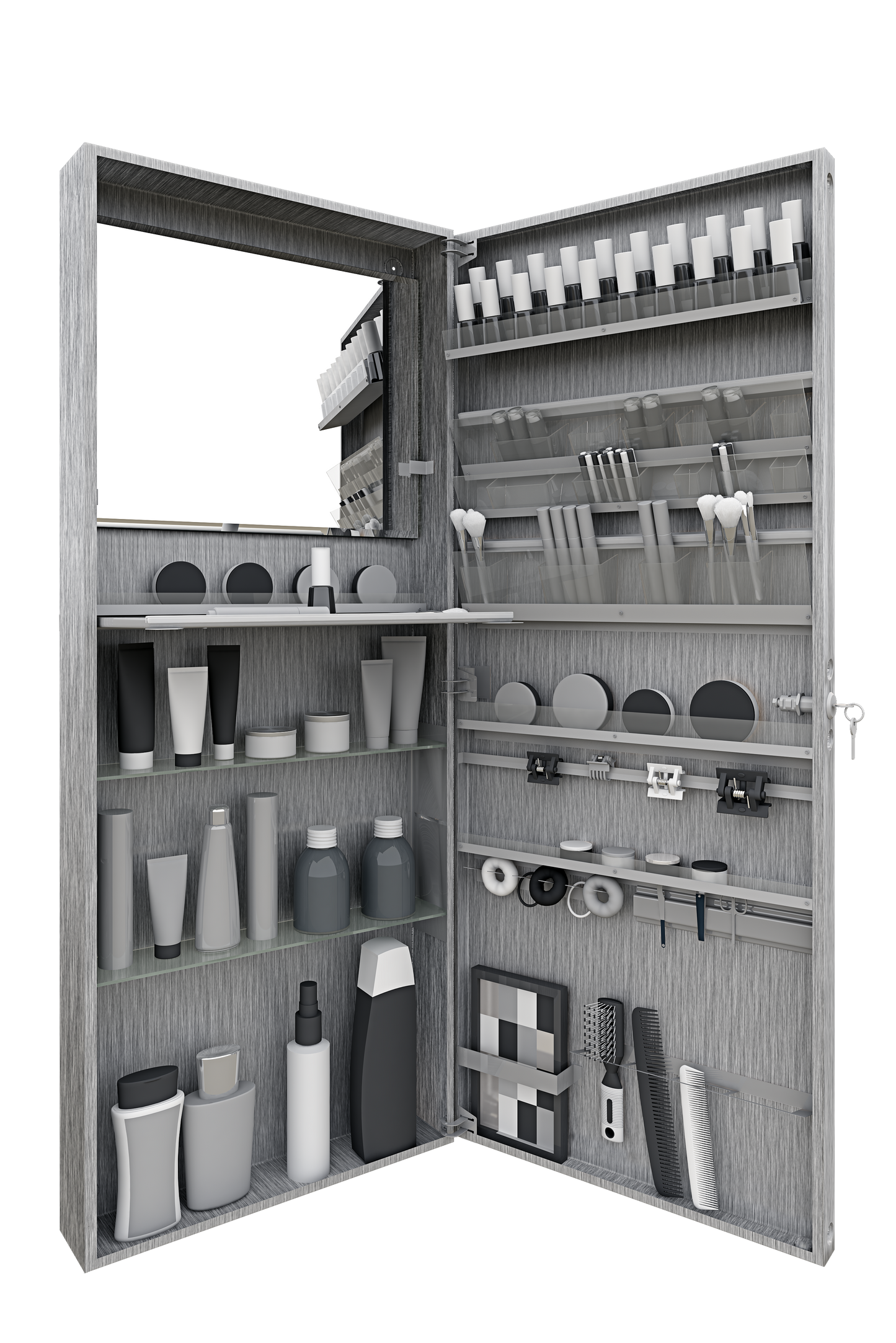 Vanitibox Makeup Armoire - Brushed Finish