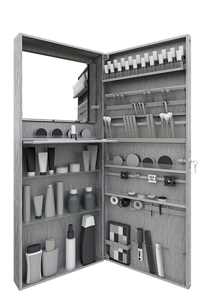 Vanitibox Makeup Armoire - Brushed Finish