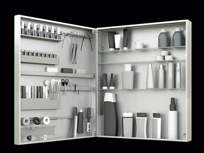 Vanitibox Women's Bathroom Mirror Cabinet - Brushed Finish